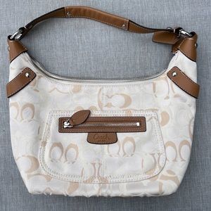 Ivory optic signature coach bag